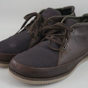 Ahnu Brown Chukka Boots Leather & Canvas 10.5